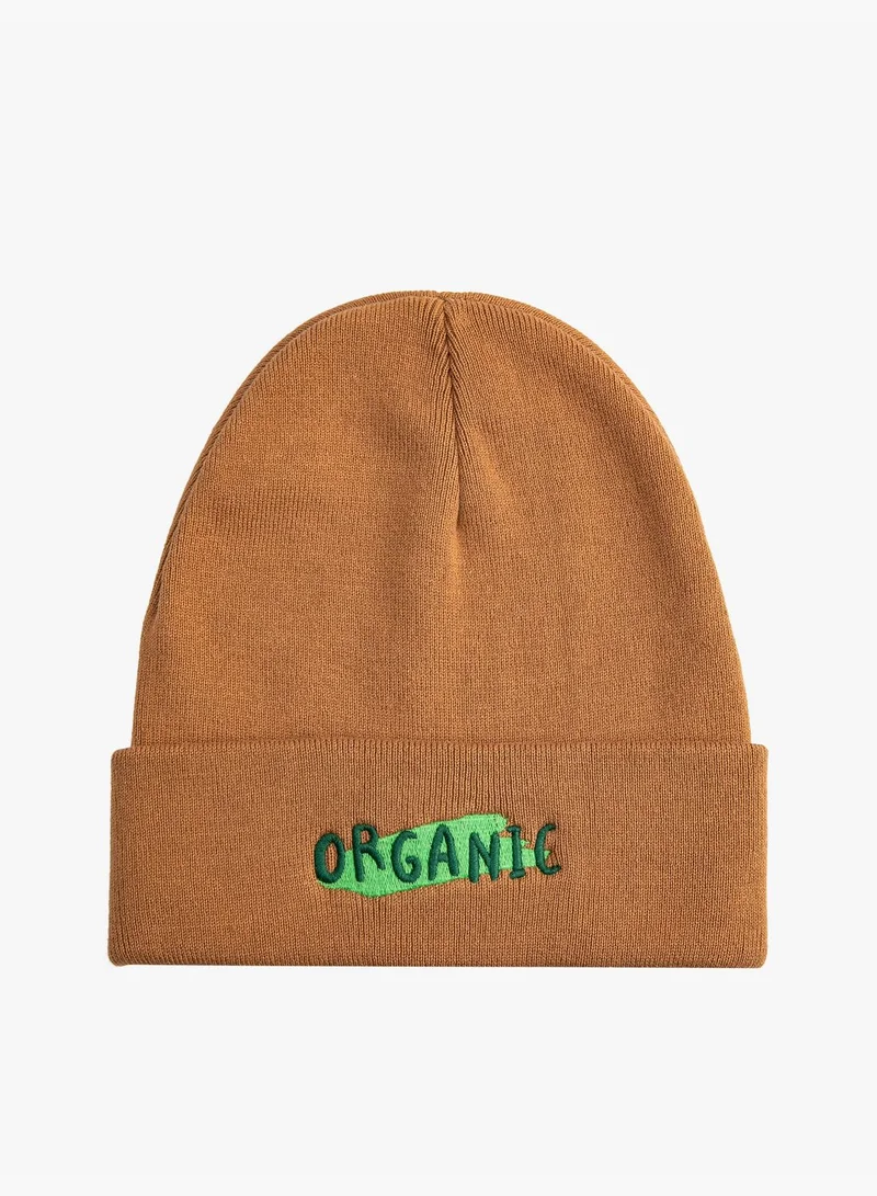 KOTON Knit Beanie Embroidered Detail