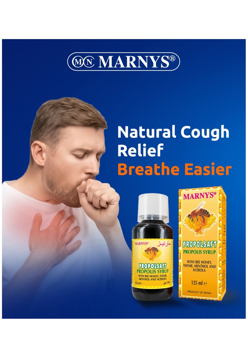 MARNYS - Propolsaft Natural Cough Relief Syrup With Propolis And Honey Immune Support 125 ml - Image 1