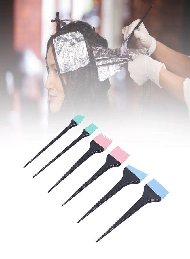 Luatoxry 6Pcs Hair Dye Brush, Varisized Hair Color Brush, Silicone Color Brushes for Salon, Soft Coloring Brushes Dye for Home DIY Dyeing, Barber Shop, Salon Hairs Treatments - Image 5