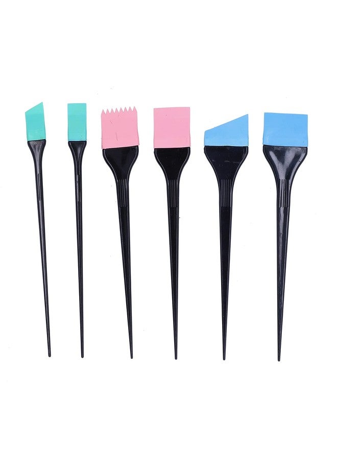 Luatoxry 6Pcs Hair Dye Brush, Varisized Hair Color Brush, Silicone Color Brushes for Salon, Soft Coloring Brushes Dye for Home DIY Dyeing, Barber Shop, Salon Hairs Treatments - Image 1