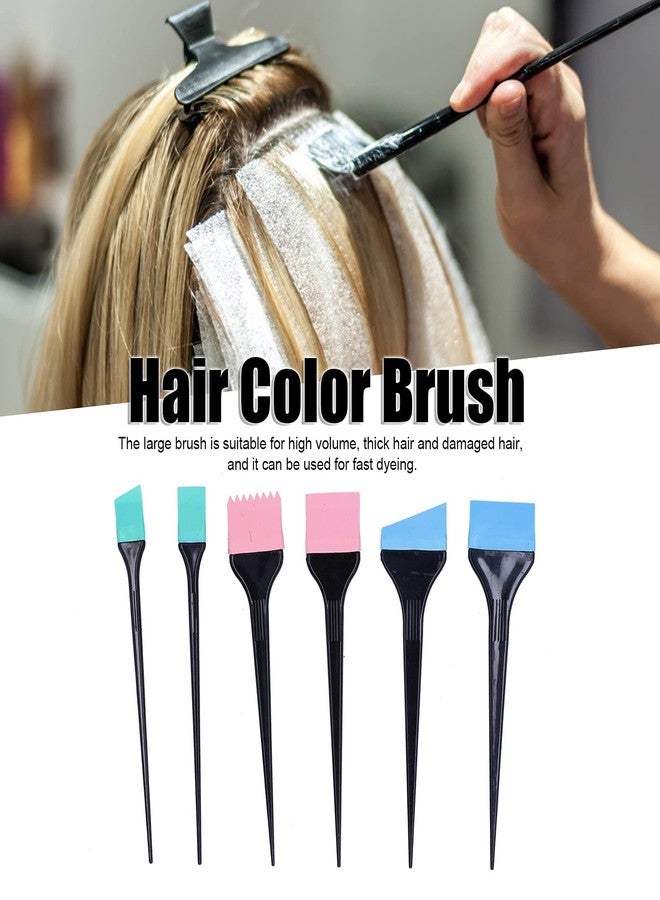 Luatoxry 6Pcs Hair Dye Brush, Varisized Hair Color Brush, Silicone Color Brushes for Salon, Soft Coloring Brushes Dye for Home DIY Dyeing, Barber Shop, Salon Hairs Treatments - Image 2