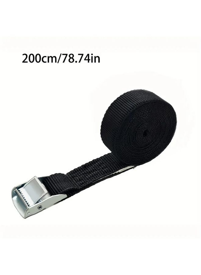 Black Orange Heavy Duty Adjustable Tie Down Strap with Metal Buckles 78 74 Inch - Image 1