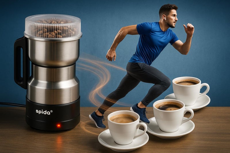 SPIDA Coffee Grinder 450W – Stainless Steel Blades for Fast and Fine Grinding – Model SPD-BS002S