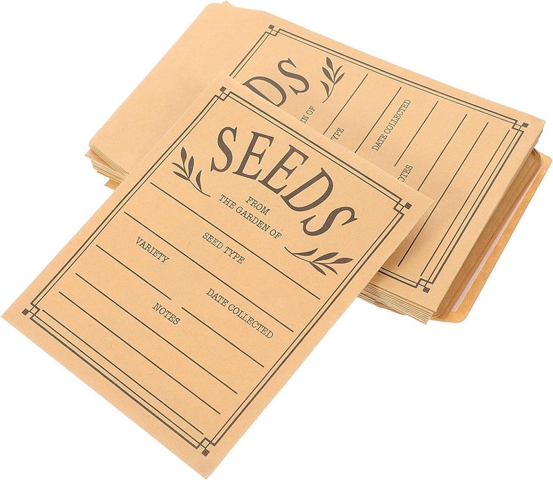 50Pcs Resealable Paper Seed Envelopes 8X12Cm Small Mailing Packets for Vegetable Seed Storage and Collection, Convenient Mini Packing Envelopes for Gardening and Office Use - Image 1