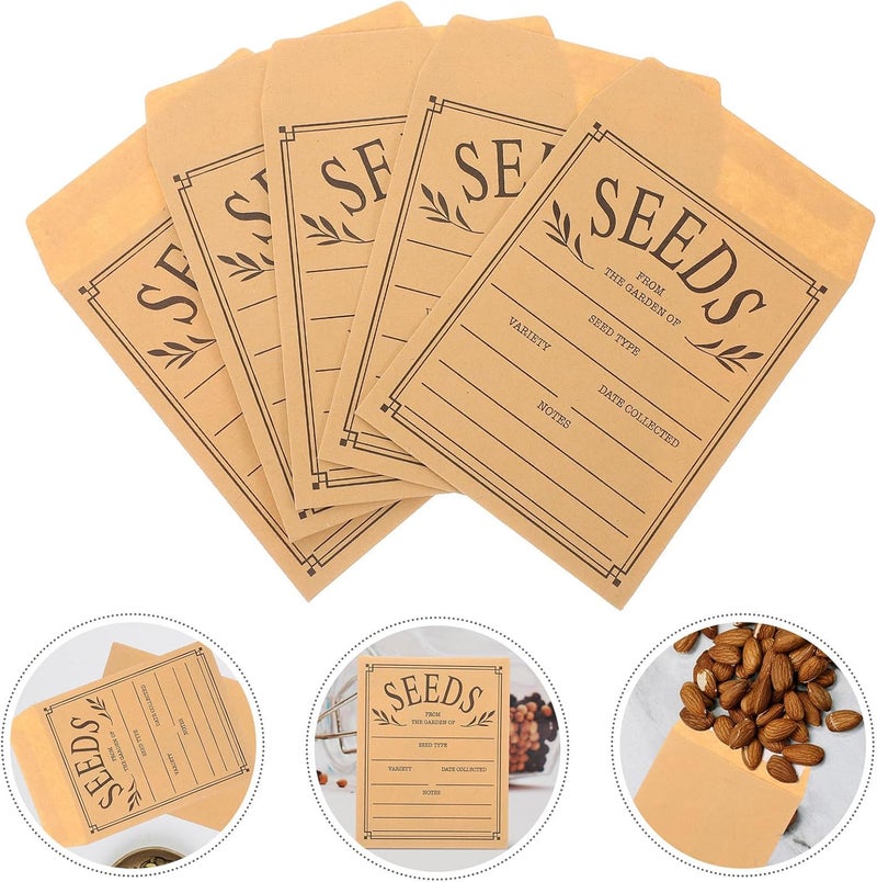 50Pcs Resealable Paper Seed Envelopes 8X12Cm Small Mailing Packets for Vegetable Seed Storage and Collection, Convenient Mini Packing Envelopes for Gardening and Office Use - Image 4