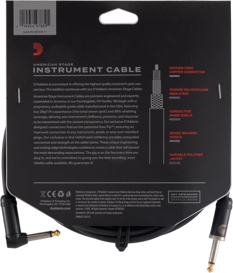 D'Addario كابل الآلات الموسيقية الأمريكي من د'أداريو - 10 أقدام - Image 4