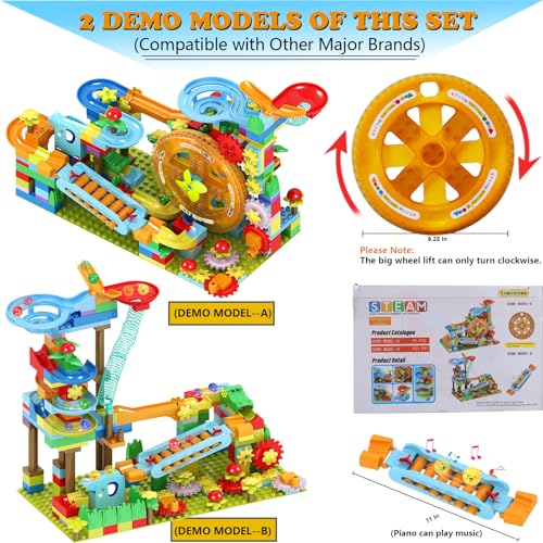 COUOMOXA Marble Run Building Blocks for Kid 3 4 5 6 8 Year Old Montessori Education Preschool STEM Toy Age 48 Kids Creative Puzzle Marbles Track Christmas Birthday Gifts for Boys Girls - Image 5