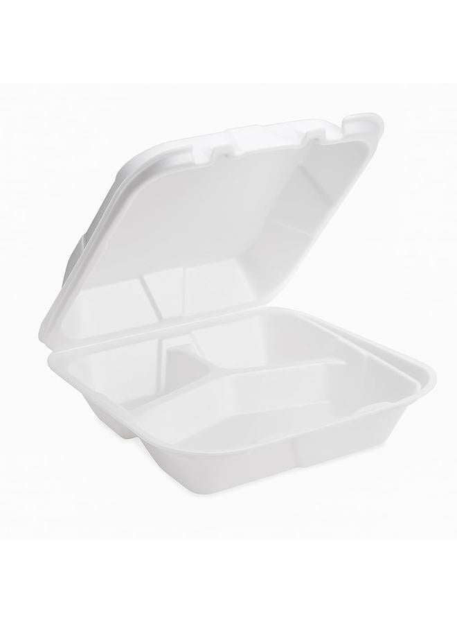 Concession Essentials Foam Containers 3 Compartment / 9" x 9" x 3.5" - Pack of 15ct - Image 1