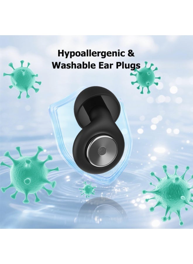 Ear Plugs for Sleeping, Noise Cancelling Ear Plugs for Noise Reduction, Reusable Silicone Sleeping Earplugs for Snoring, Concert, Shooting & Plane Travel with Eartips Case - Image 5