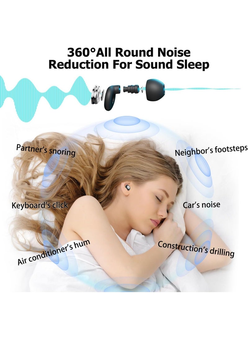 Ear Plugs for Sleeping, Noise Cancelling Ear Plugs for Noise Reduction, Reusable Silicone Sleeping Earplugs for Snoring, Concert, Shooting & Plane Travel with Eartips Case - Image 3