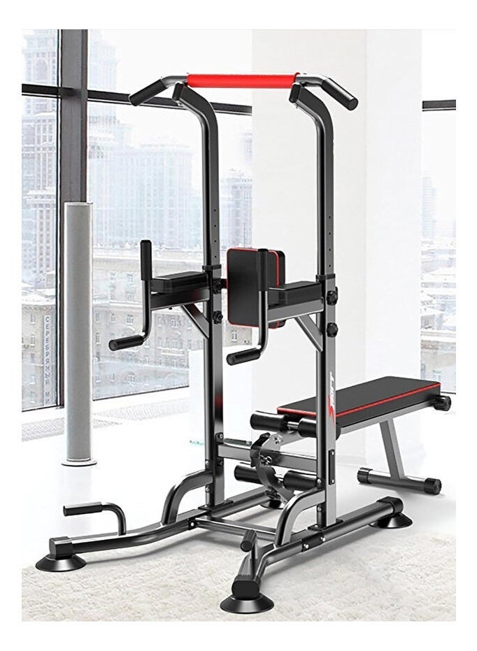 البيض برو جهاز لياقة منزلية شامل متعدد الوظائف مع مقعد وبار شدّ  ومحطة دفع - لمعدات اللياقة البدنية وبناء القوة في الجيم المنزلي - Image 2
