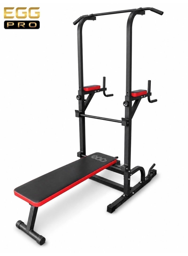 EGG PRO Multifunction Power Tower with Bench Pull Up Bar Dip Station for Home Gym Workout Strength Training Fitness Equipment - Image 2