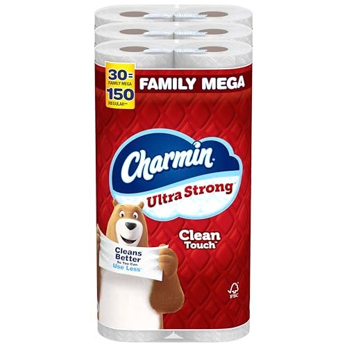 Charmin Ultra Strong Clean Touch Toilet Paper 30 Family Mega Rolls 150 Regular Rolls