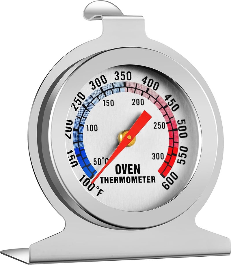 eWINNER Transparent body eWINNER Precision Oven Thermometers Large Dial Oven Grill Monitoring Cooking Thermometer with Dual-Scale 50-300°C/100-600°F for BBQ Baking, Hooks or Stands Alone Thermometers Durable Steel Extra part combo compatible - Image 1