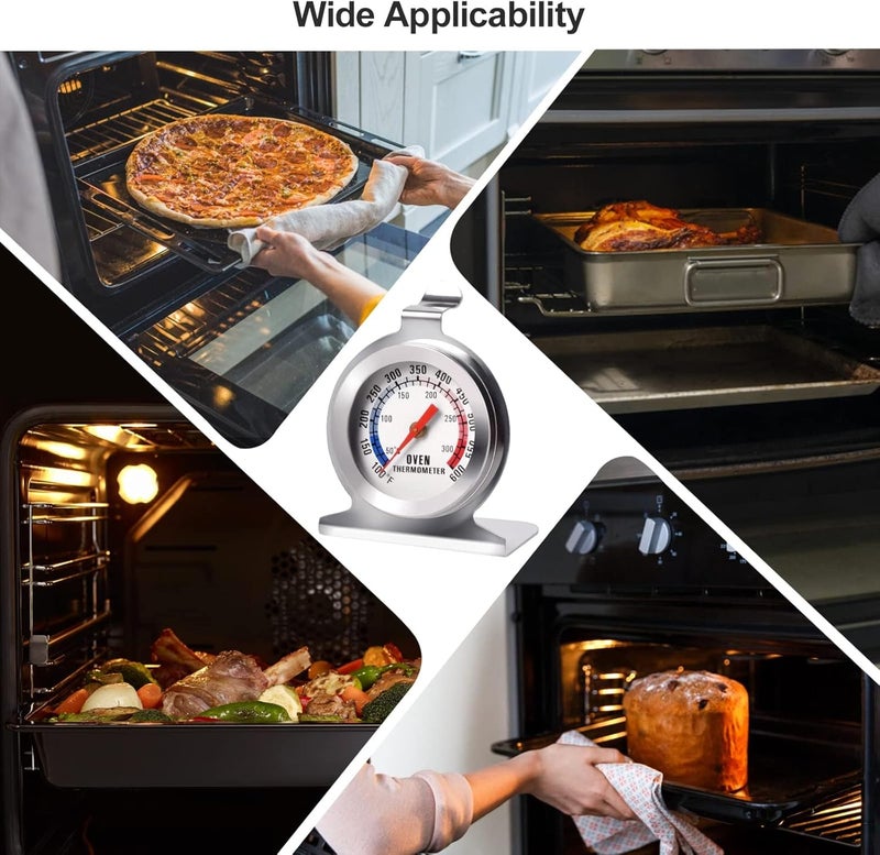 eWINNER Transparent body eWINNER Precision Oven Thermometers Large Dial Oven Grill Monitoring Cooking Thermometer with Dual-Scale 50-300°C/100-600°F for BBQ Baking, Hooks or Stands Alone Thermometers Durable Steel Extra part combo compatible - Image 3