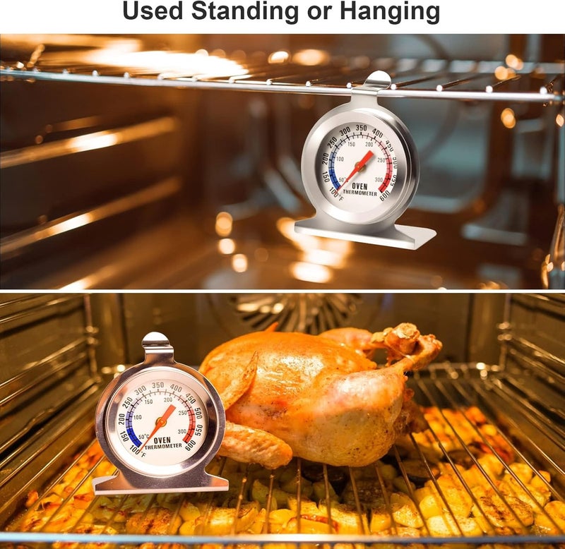 eWINNER Transparent body eWINNER Precision Oven Thermometers Large Dial Oven Grill Monitoring Cooking Thermometer with Dual-Scale 50-300°C/100-600°F for BBQ Baking, Hooks or Stands Alone Thermometers Durable Steel Extra part combo compatible - Image 4
