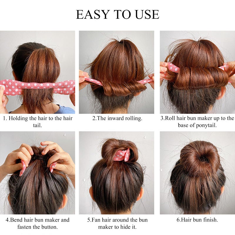 Aswewamt 10 Pcs Hair Bun Maker French Magic Twist Donut Hair Bun Snap Roll Sponge Bun Donut Lazy Hair Curler Tool Flexible Chignon Donut Quick Twister Hair Styling Accessories for Women Girls (9 INCH) - Image 3
