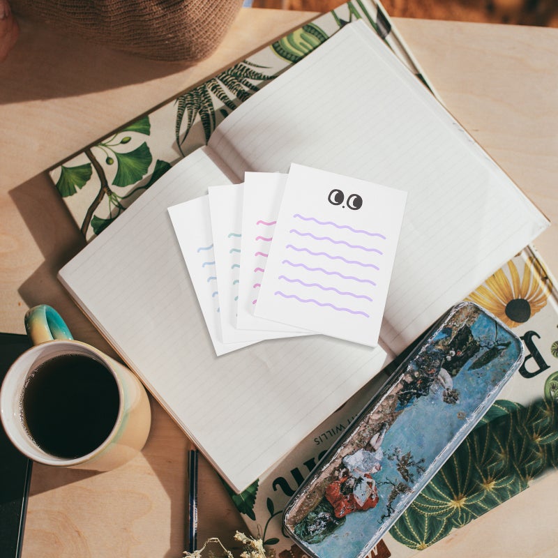4Pcs Non-stick Memo Pad Message Paper Portable Writing Paper Practical Memo Pad Students Supplies - Image 2