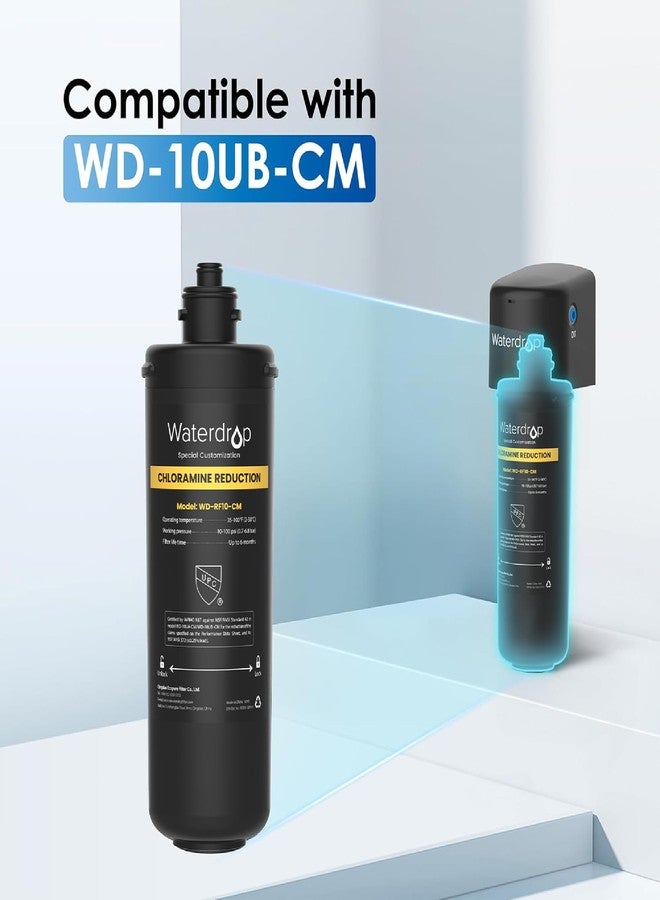 ووتر دروب خرطوشة فلتر بديلة Waterdrop RF10-CM لفلتر المياه 10UB-CM تحت الحوض، تقلل 99% من الكلورامين والكلور والطعم والرائحة الكريهة، معتمدة من NSF/ANSI 42 - Image 2
