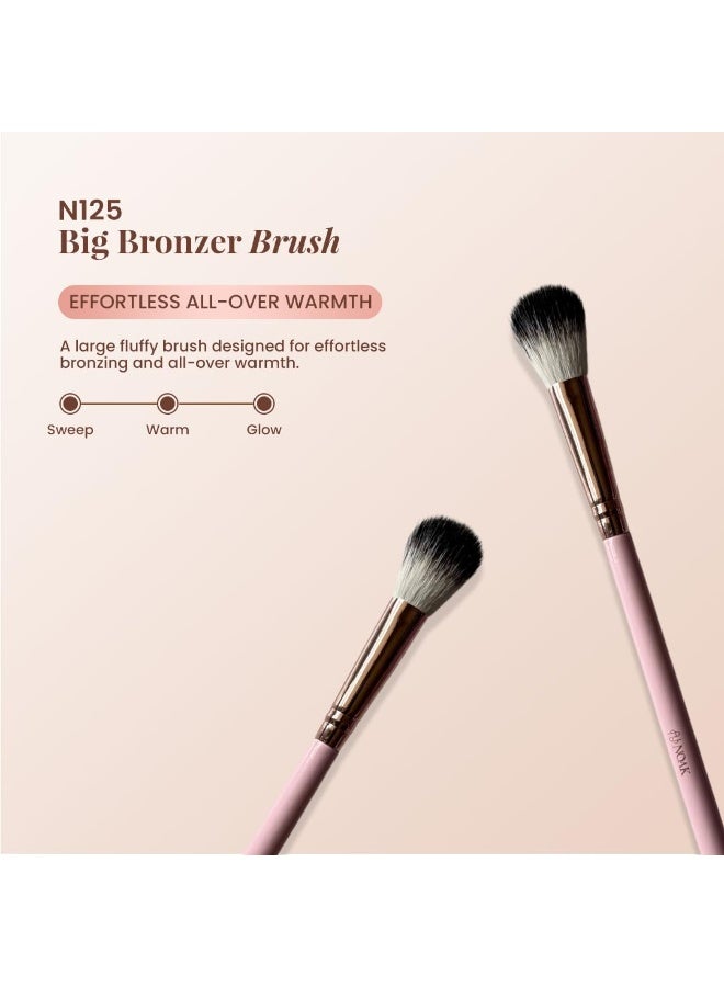 NOAK N125 Big Bronzer Brush | Large Fluffy Makeup Brush for Bronzer, Powder & Blush | Smooth Blending & Natural Finish | Soft Dense Bristles | Reusable - Image 2