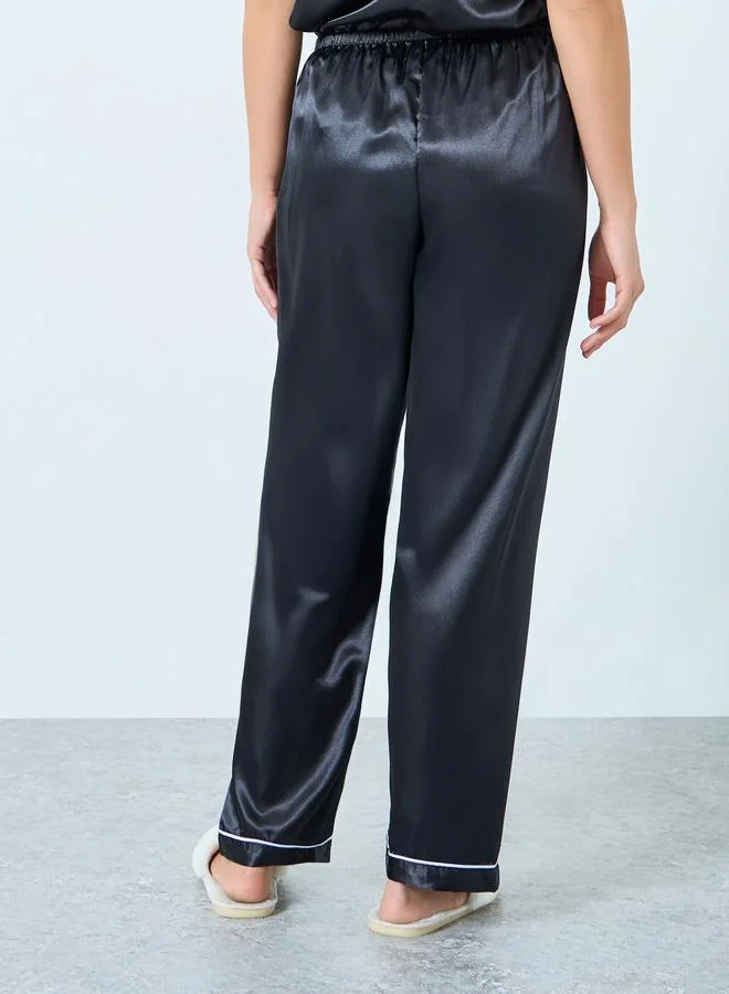 Take Two Pack of 3 - Contrast Piping Detail Shirt, Pyjama and Shorts Set