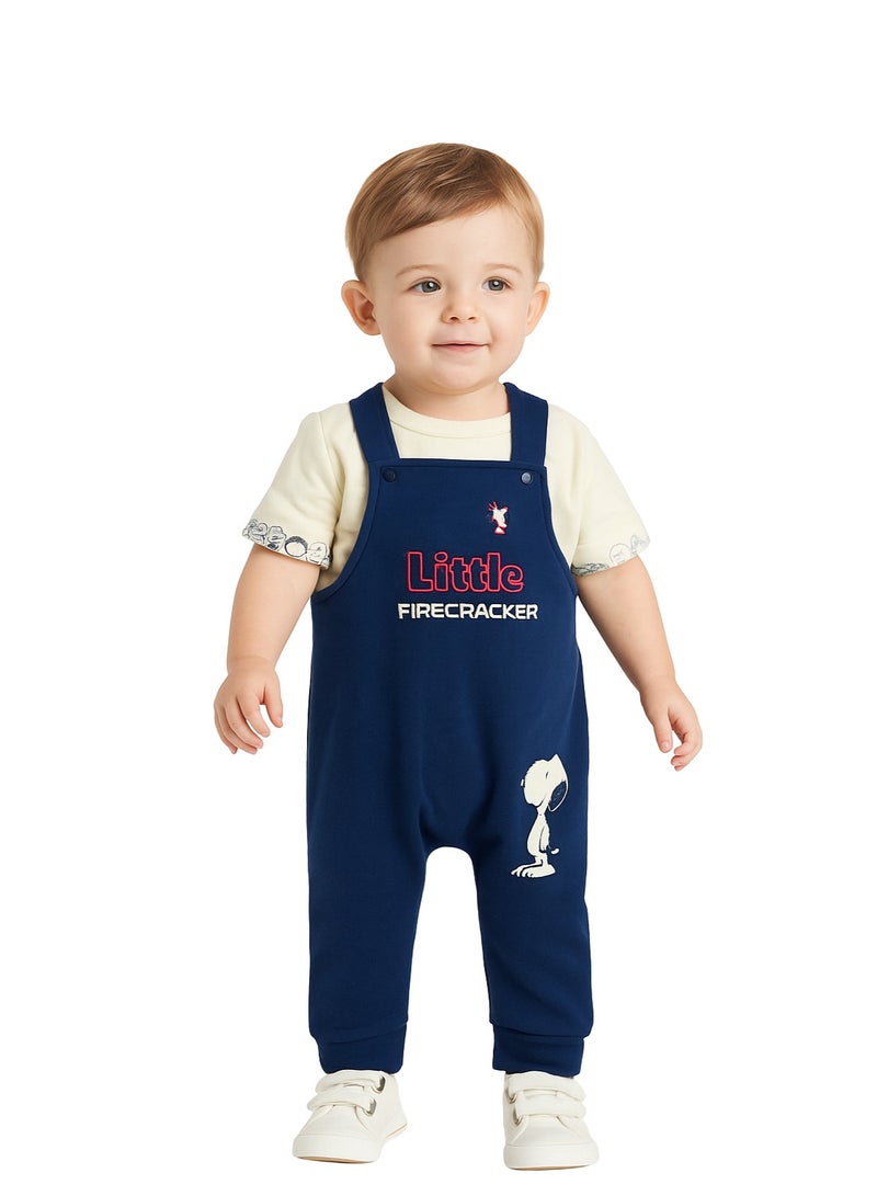 Peanuts DUNGREE SET BABY BOY PEANUTS SS 3-36 MONTHS RE-PBPEIBDS003 - Image 1