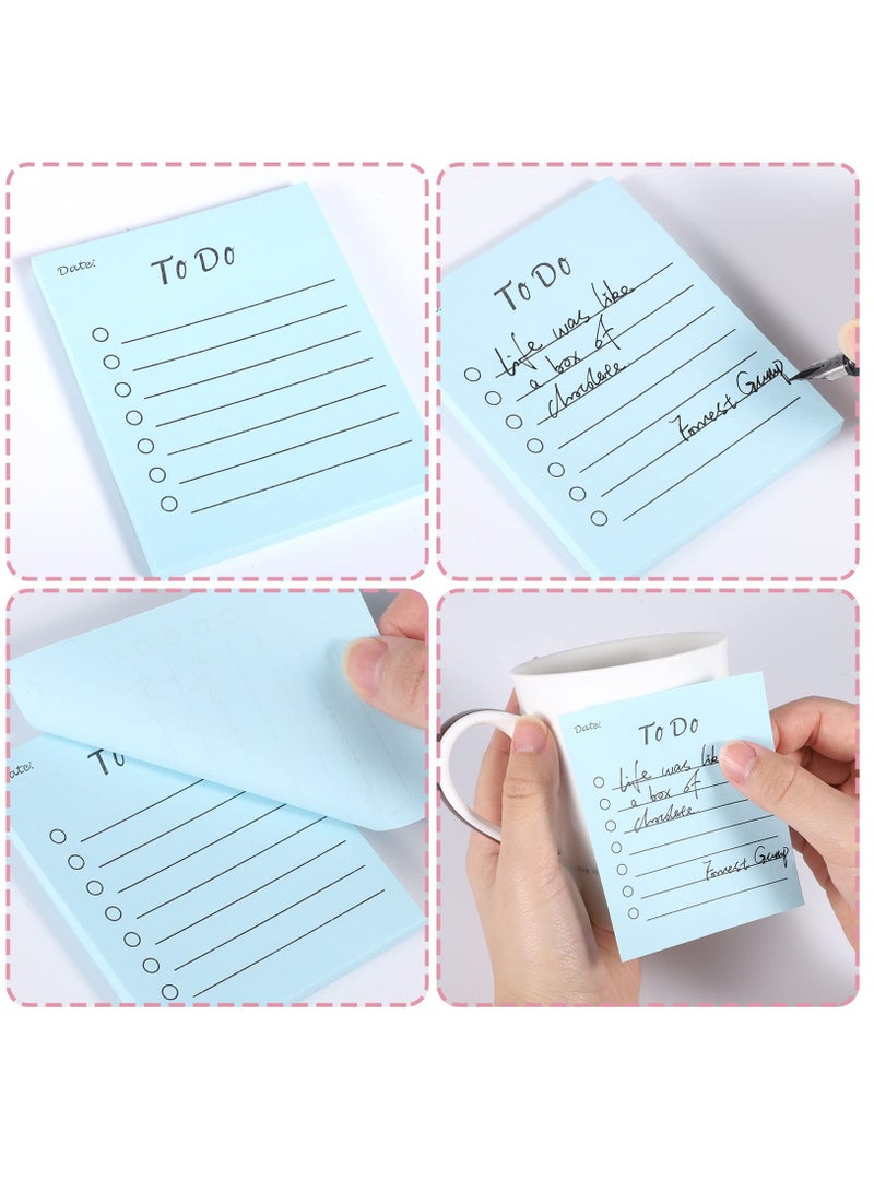 KASTWAVE 450 Sheets 9 Pads to Do List Sticky Notes, 3.5x3 in Lined Sticky Notes Adhesive Cute to Do List Notepad for Planner Checklist Office Supplies, Daily Shopping Planner List, 9 Colors - Image 2