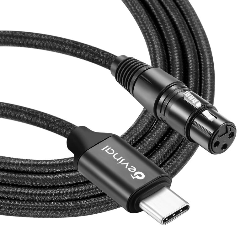 Devinal XLR to USB C Cable, Upgrade USB C Microphone Cable USB Type-C to XLR Female Cord Connector Adapter Compatible with Sumsung Google Huawei Xiaomi Smartphone or MacBook 10 FT - Image 1