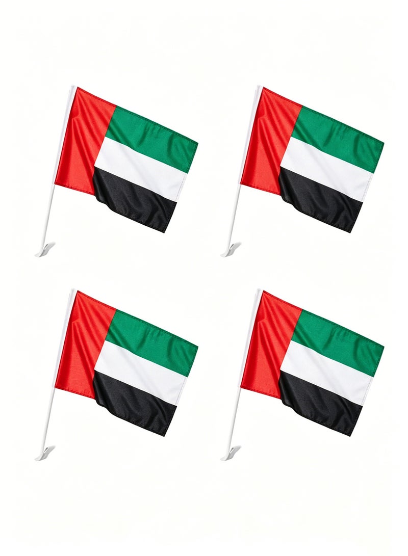 4 Pcs UAE Car Window Flag For UAE National Day Flag Day Celebration 12X18 Inch - Image 1