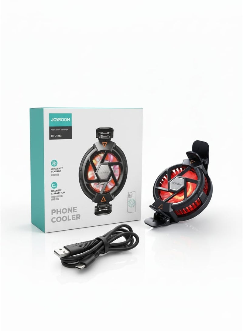 جوي روم مبرد هاتف محمول سريع التبريد JR-CY493 مع مشبك قابل للتعديل، وكابل USB إلى Type-C بطول 1 متر، ومادة عالية الجودة، وتشغيل صامت، وقاعدة تثبيت قوية، وتبديد فعال للحرارة للألعاب والاستخدام الطويل - Image 1