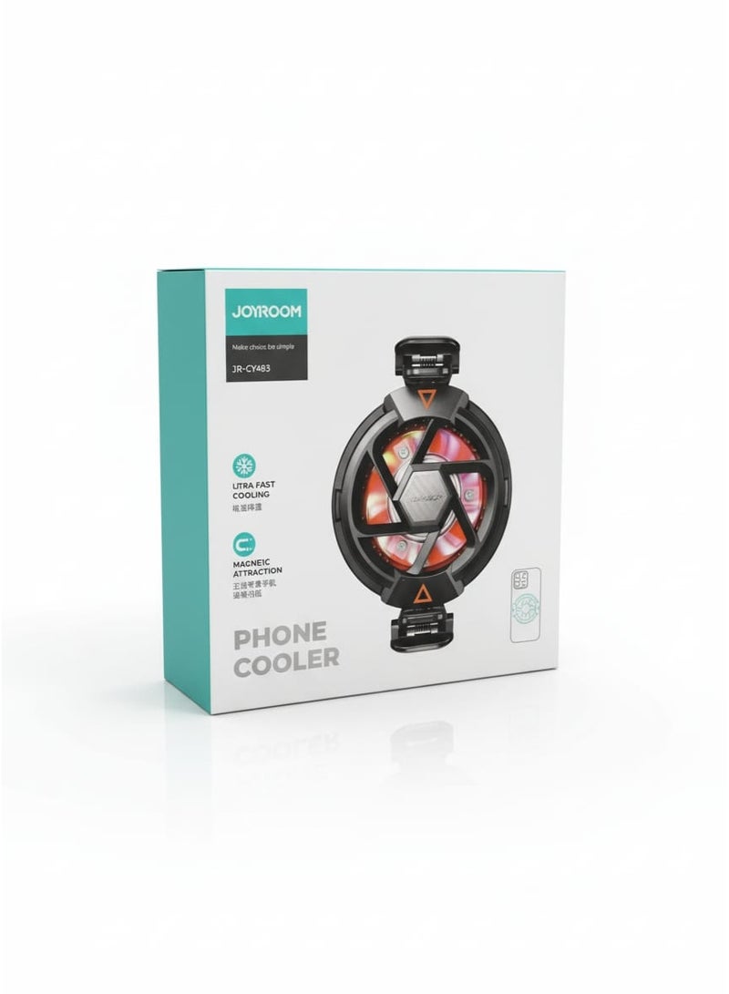 جوي روم مبرد هاتف محمول سريع التبريد JR-CY493 مع مشبك قابل للتعديل، وكابل USB إلى Type-C بطول 1 متر، ومادة عالية الجودة، وتشغيل صامت، وقاعدة تثبيت قوية، وتبديد فعال للحرارة للألعاب والاستخدام الطويل - Image 5