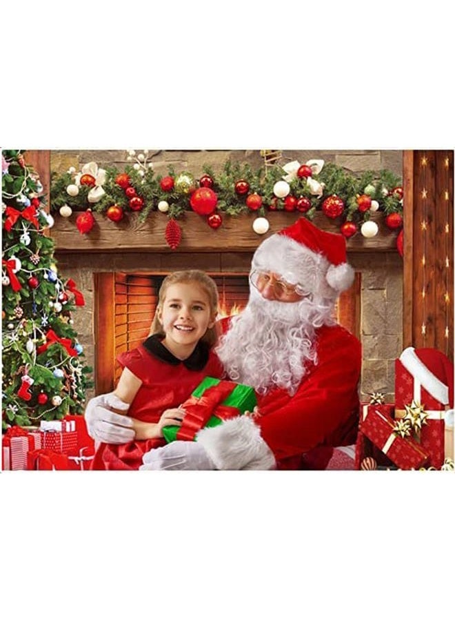 CYLYH 8x6ft Christmas Photography Backdrop Christmas Fireplace Theme Backdrop Christmas Party Decorations Birthday Party Kids Portrait Photo Studio Booth Props - Image 2