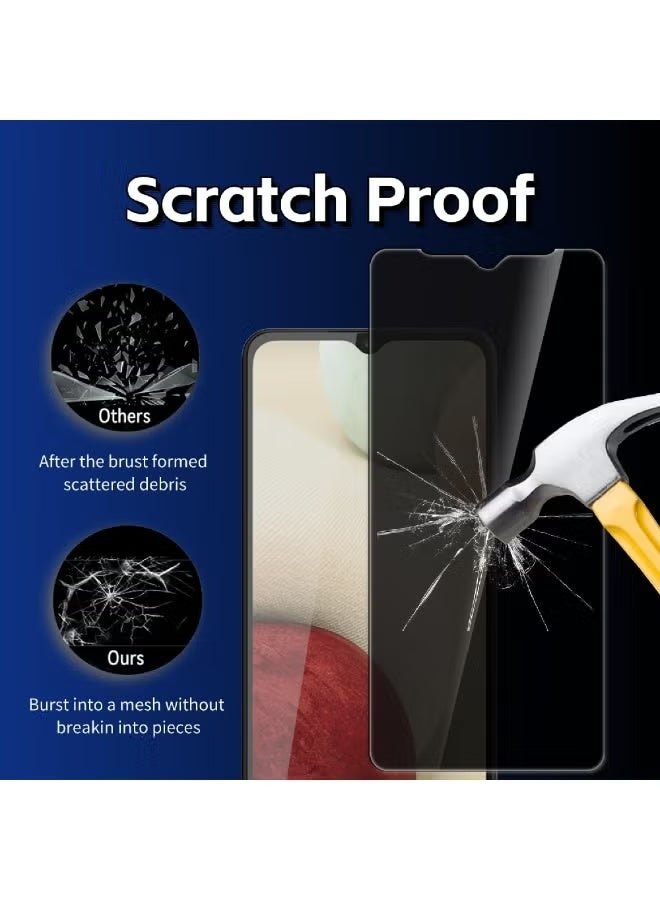 ZOOMEE [2 Pack Samsung Galaxy A12 Privacy Screen Protector,Anti-Spy Tempered Glass Film,9H Hardness,Anti-Scratch - Image 3