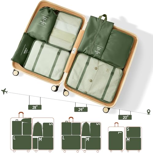 YEEYAA 8 Set Packing Cubes for Travel Suitcase Organizer Bags Luggage Packing Cubes Set Travel Essentials Accessories Gifts for Women - Image 2