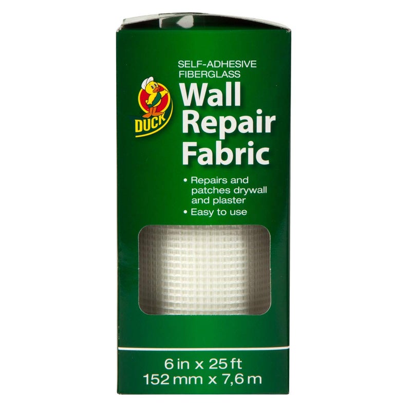Duck Brand Self-Adhesive Drywall Repair Fabric, 6-Inch by 25 Feet, Single Roll, White (282084) - Image 2
