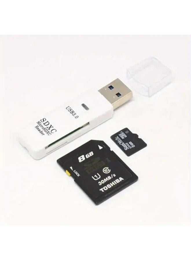 White USB 3 0 2 In 1 Multi Card Reader High Speed Micro SD TF Memory Flash Drive Adapter - Image 4