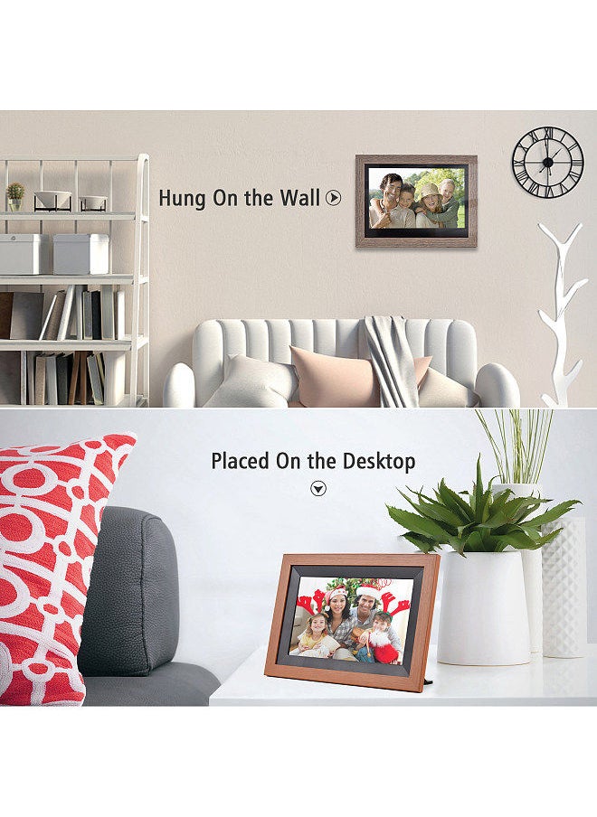 ANDOER - Andoer 10.1 Inch WiFi Digital Photo Frame Cloud Digital Picture Frame 1280*800 IPS Screen Touch Control 16GB Storage Auto Rotation Share Photos via APP with Backside Stand - Image 1