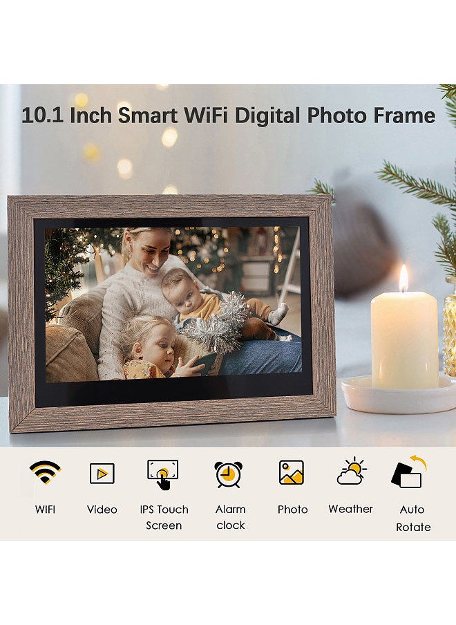 ANDOER - Andoer 10.1 Inch WiFi Digital Photo Frame Cloud Digital Picture Frame 1280*800 IPS Screen Touch Control 16GB Storage Auto Rotation Share Photos via APP with Backside Stand - Image 1