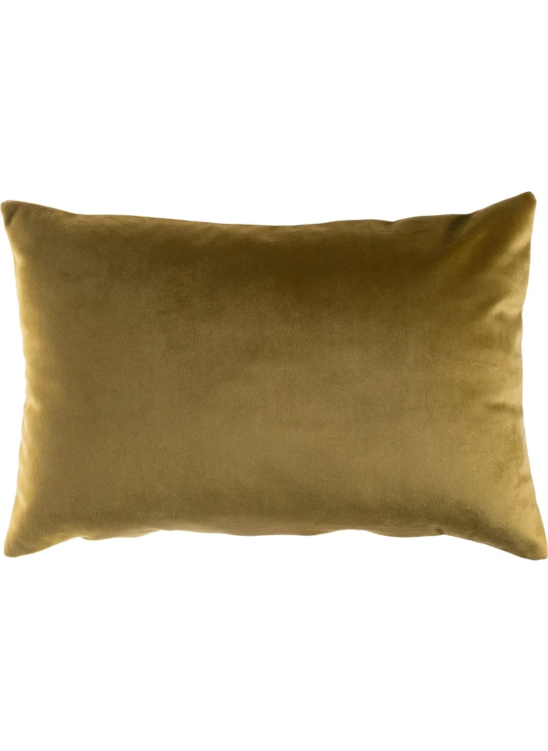 كانغو هوم Mustard Yellow Velvet (Babyface) Double Sided Throw Pillow Cover