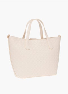 ELLE Womens Monogram Embossed Tote Bag With Zip Closure  - Image 3