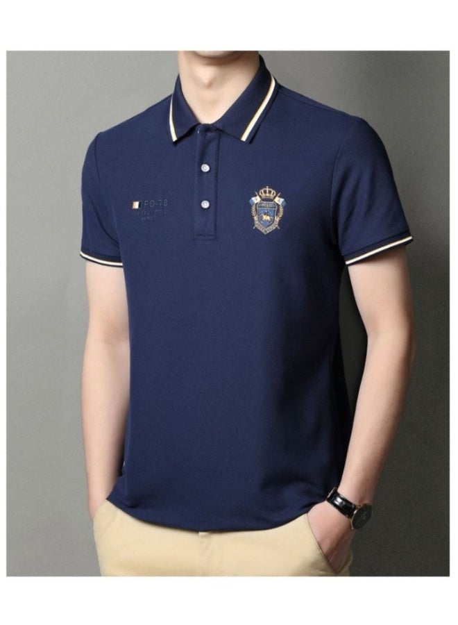 POLO Embroidered Men's Pure Cotton Polo Shirt Summer  Business Casual Breathable Men's Polo Shirt - Image 2