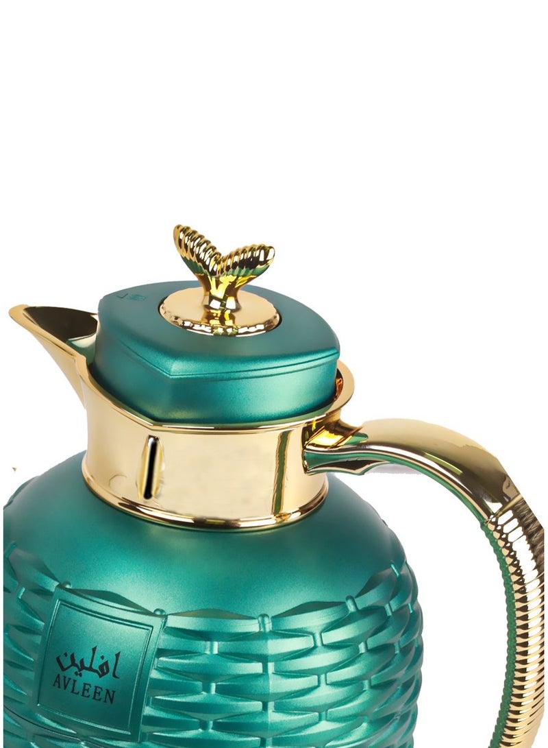 السيف  طقم ترامس افلين من السيف شاي/قهوه اللون الاخضر/الذهبي - Image 2