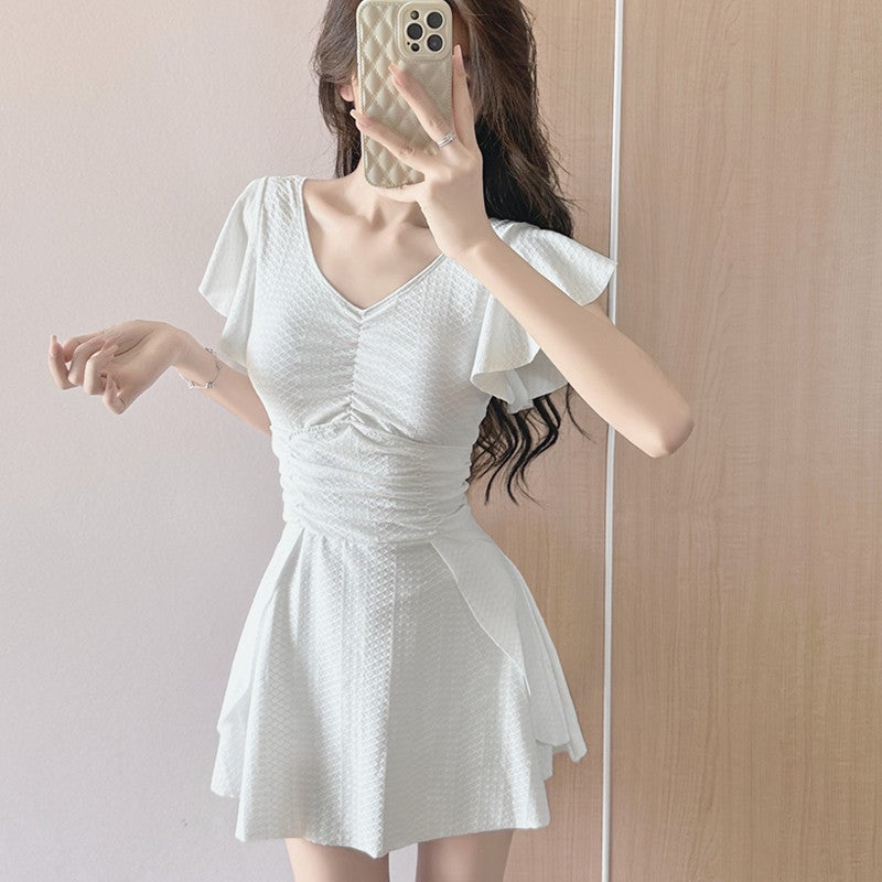 Fairy Swimsuit Women''s One-Piece Boxer Conservative Slimming Look Belly-Covering Large Size Skirt Style Hot Spring Vacation Internet Celebrity New Swimsuit - Image 5