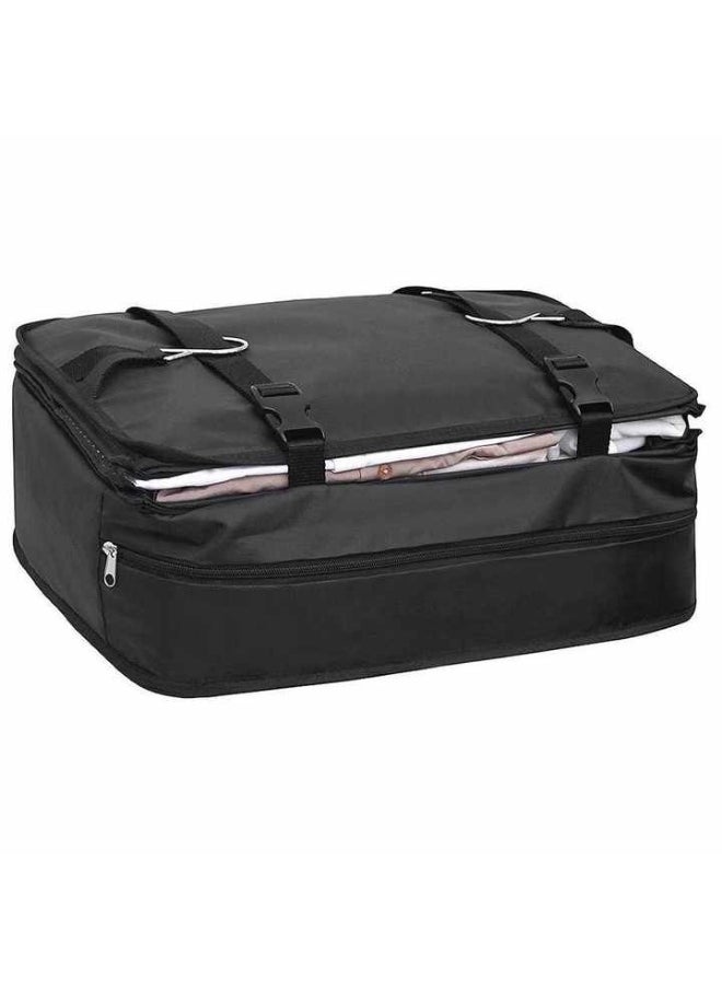 Generic Hanging Packing Cubes, Portable Closet Shelves Travel Collapsible, Compression Garment Organizer for Carry-on Luggage Suitcase with Breathable Perforated Material (Black)  - Image 3