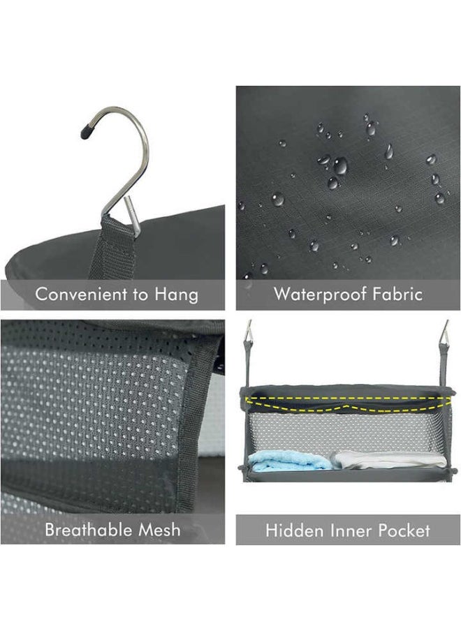 Generic Hanging Packing Cubes, Portable Closet Shelves Travel Collapsible, Compression Garment Organizer for Carry-on Luggage Suitcase with Breathable Perforated Material (Black)  - Image 4