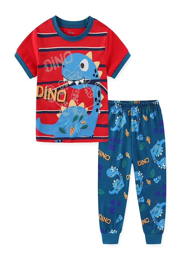 babyqlo Blue Dino’s Leafy Jungle Trek Pajama Set