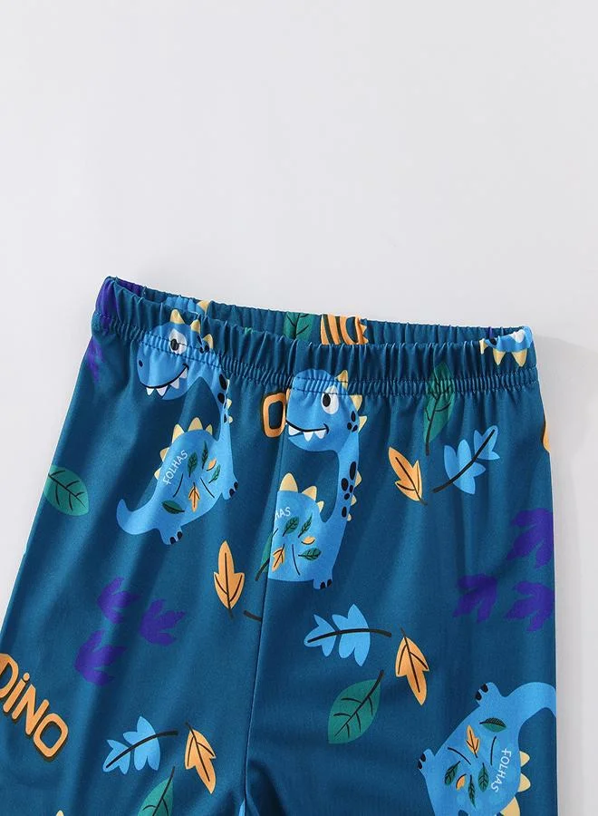 babyqlo Blue Dino’s Leafy Jungle Trek Pajama Set