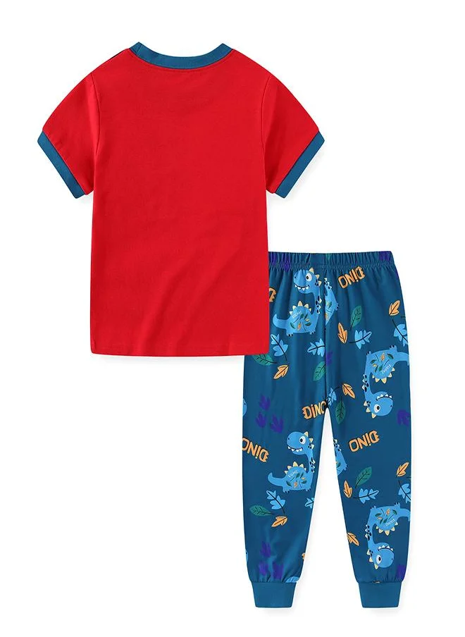 بيبي كلو Blue Dino’s Leafy Jungle Trek Pajama Set