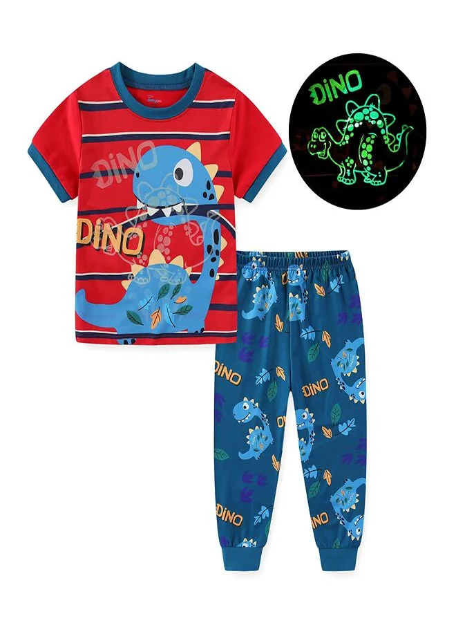 بيبي كلو Blue Dino’s Leafy Jungle Trek Pajama Set