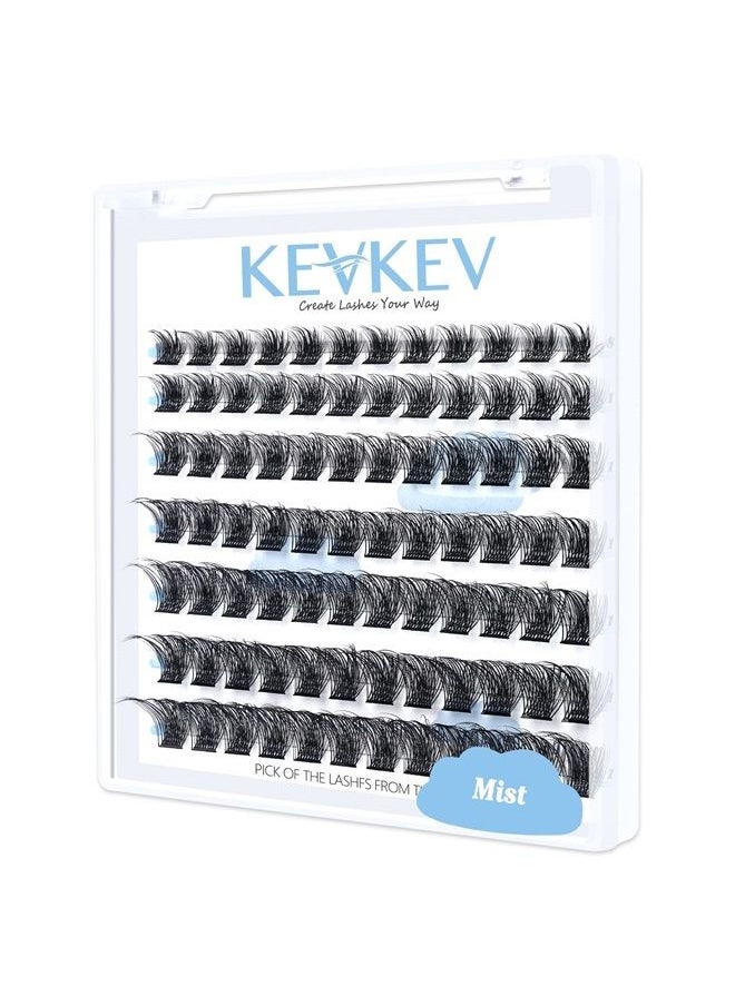 KevKev Lash Clusters 84 Pcs Cluster Lashes Eyelash Clusters DIY Cluster Eyelash Extensions Individual Lashes Thin Band & Soft(Mist,D-8-16mix)  - Image 1